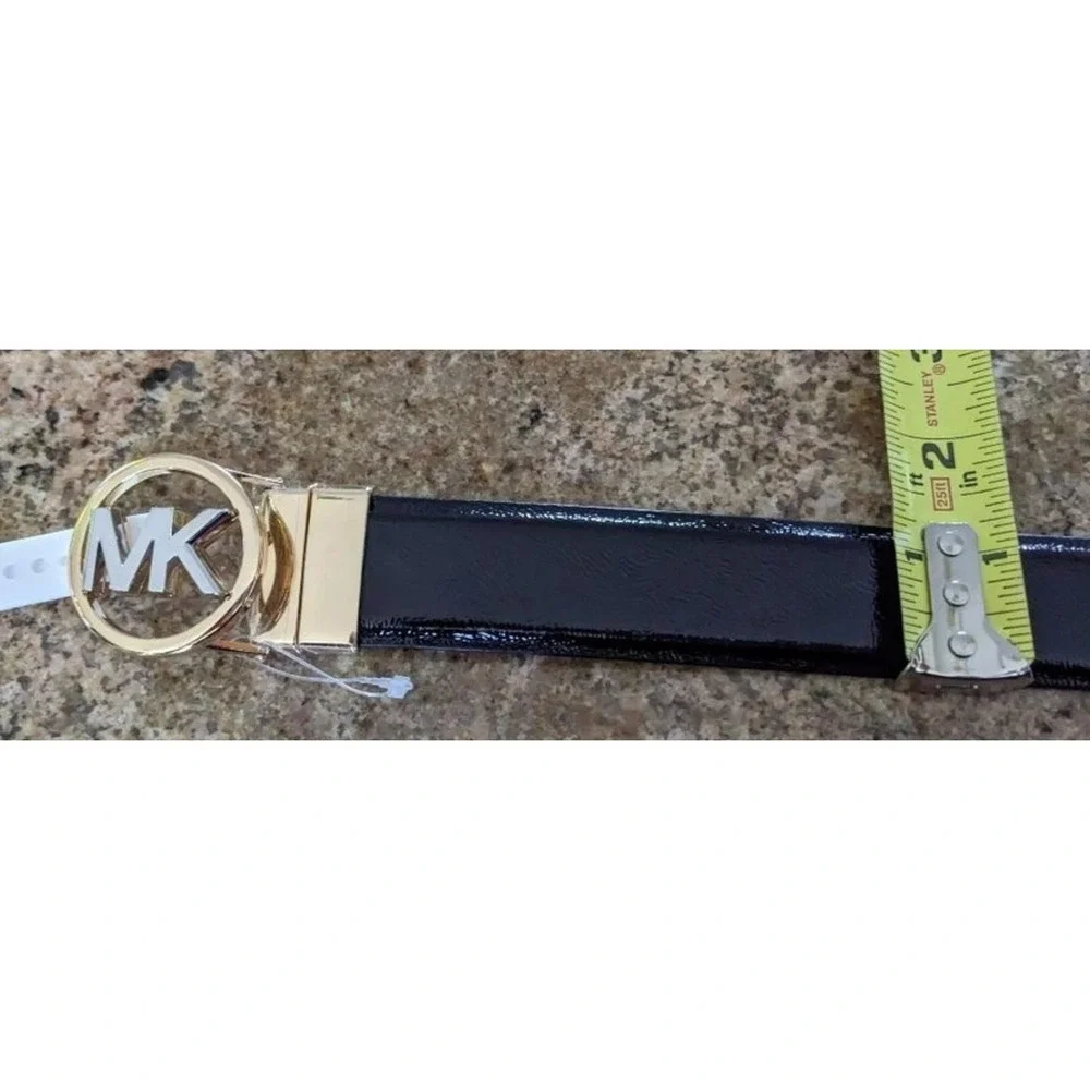 MICHAEL KORS REVERSIBLE WOMEN's Genuine LEATHER BELT BLK/Brown Sz XL NWT